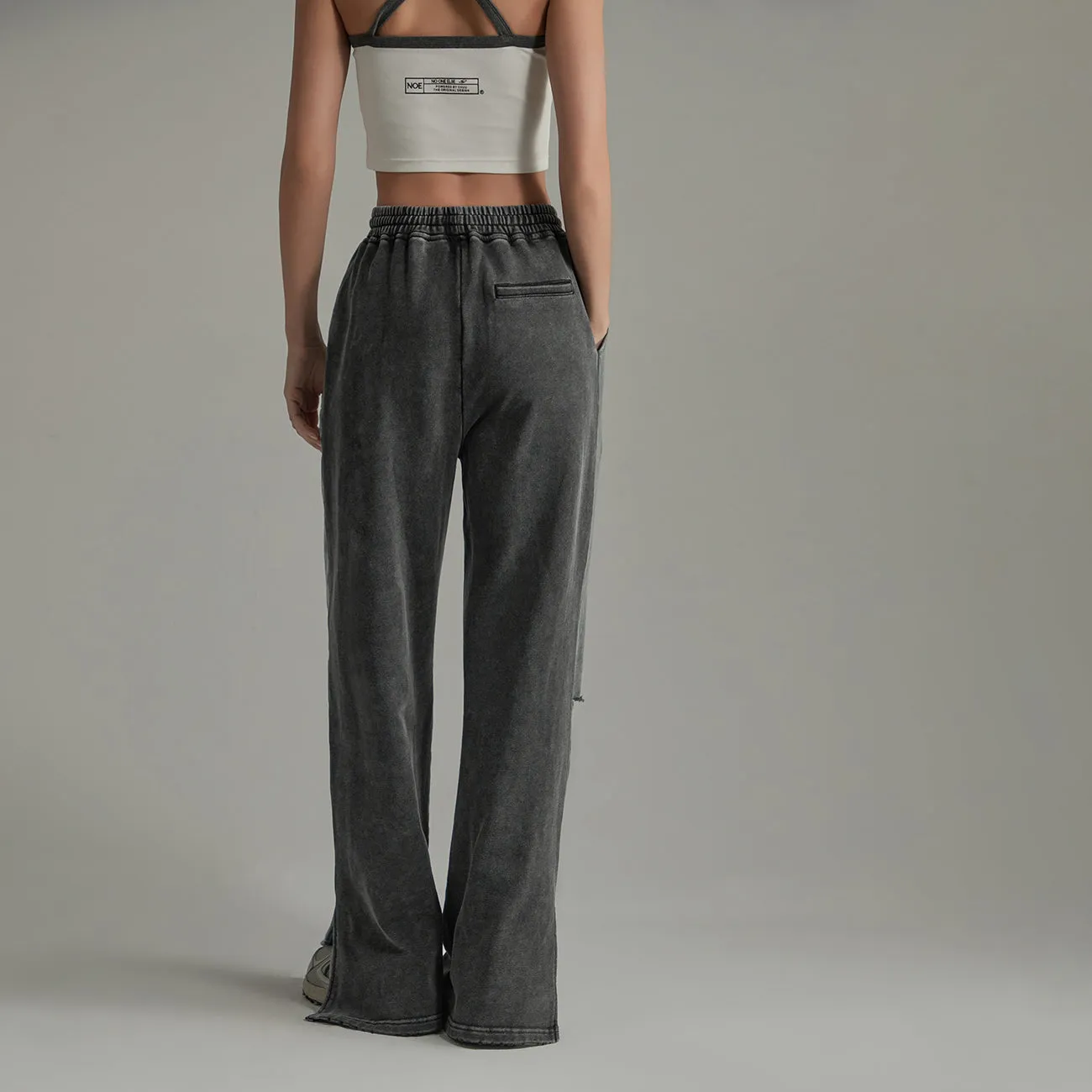 Ankle Slit Bootcut Jogger Pants