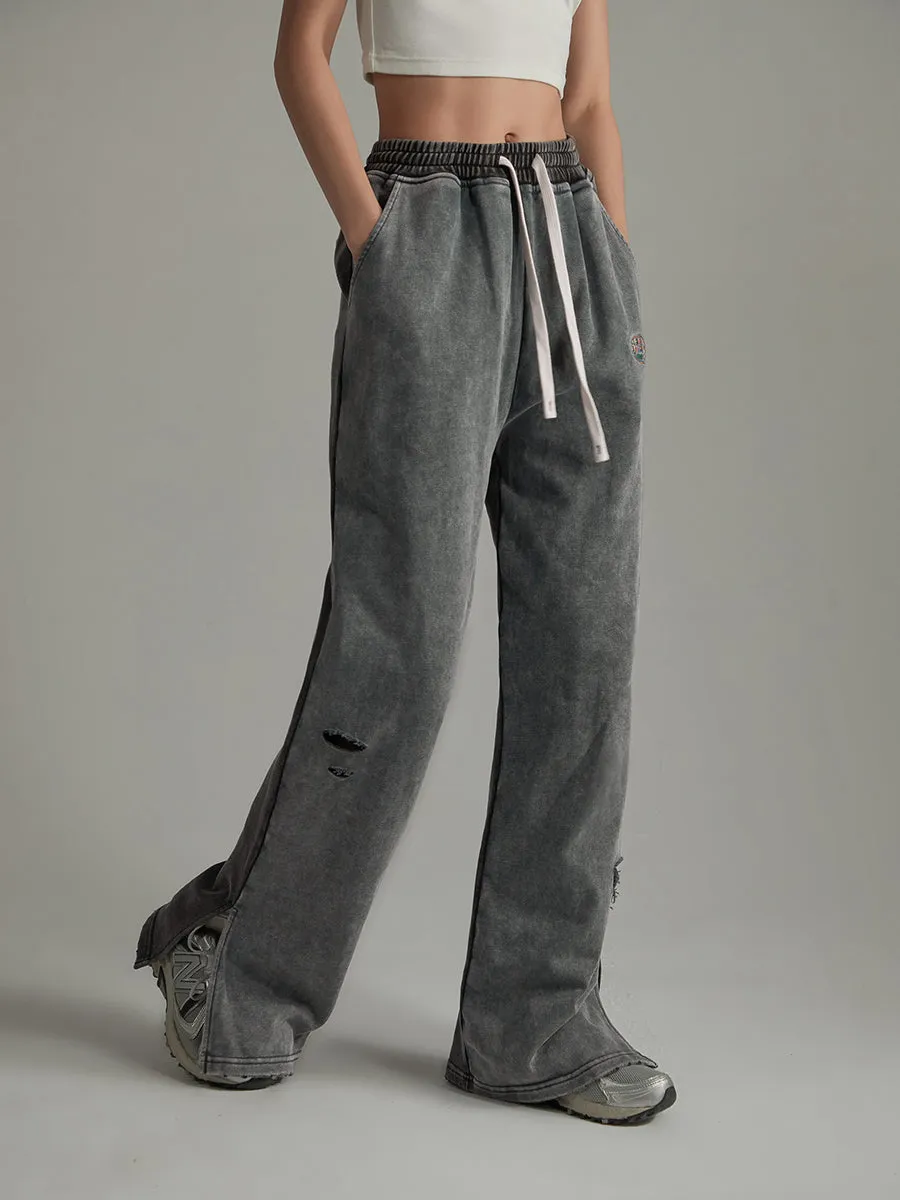 Ankle Slit Bootcut Jogger Pants