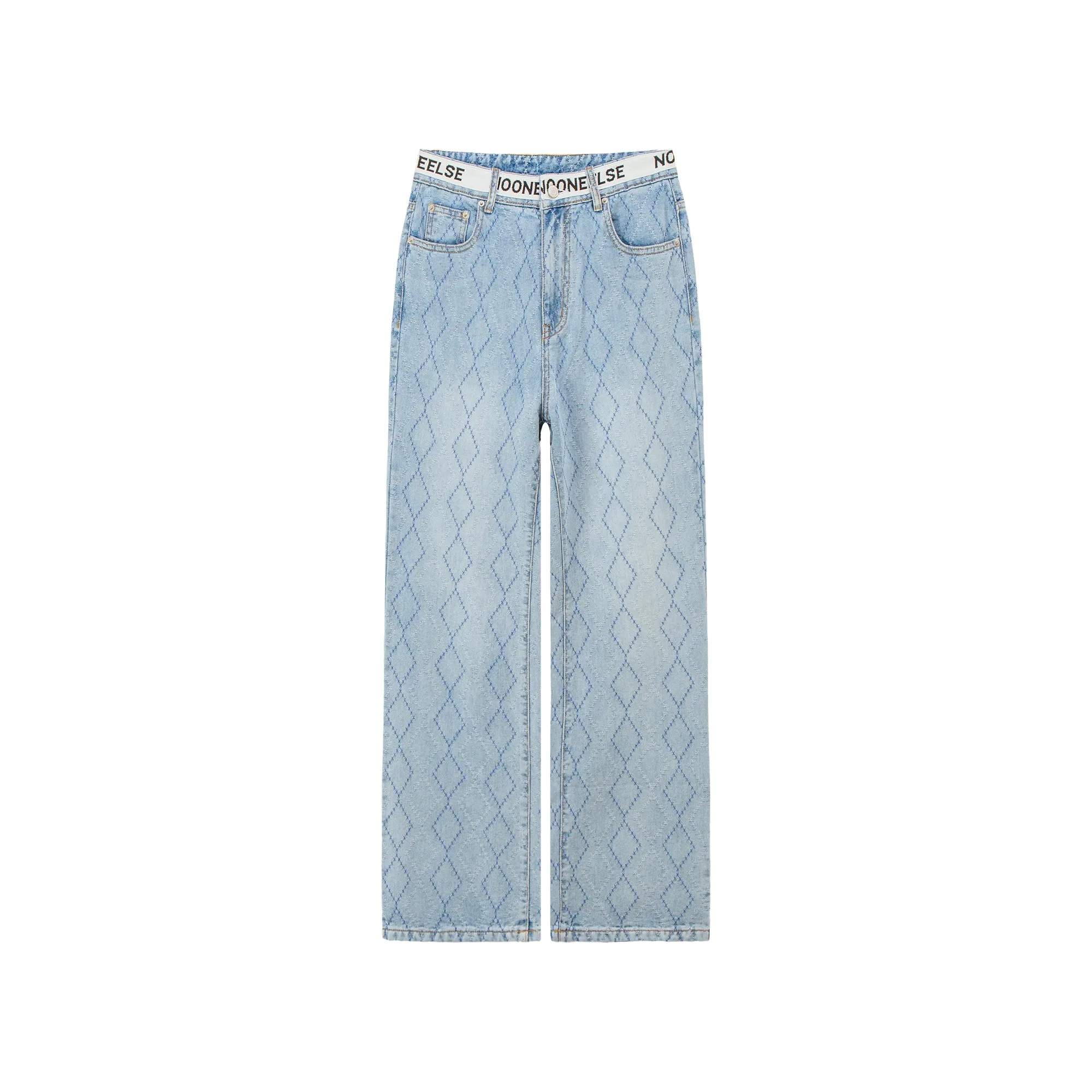 Argyle Single Straight Denim Pants