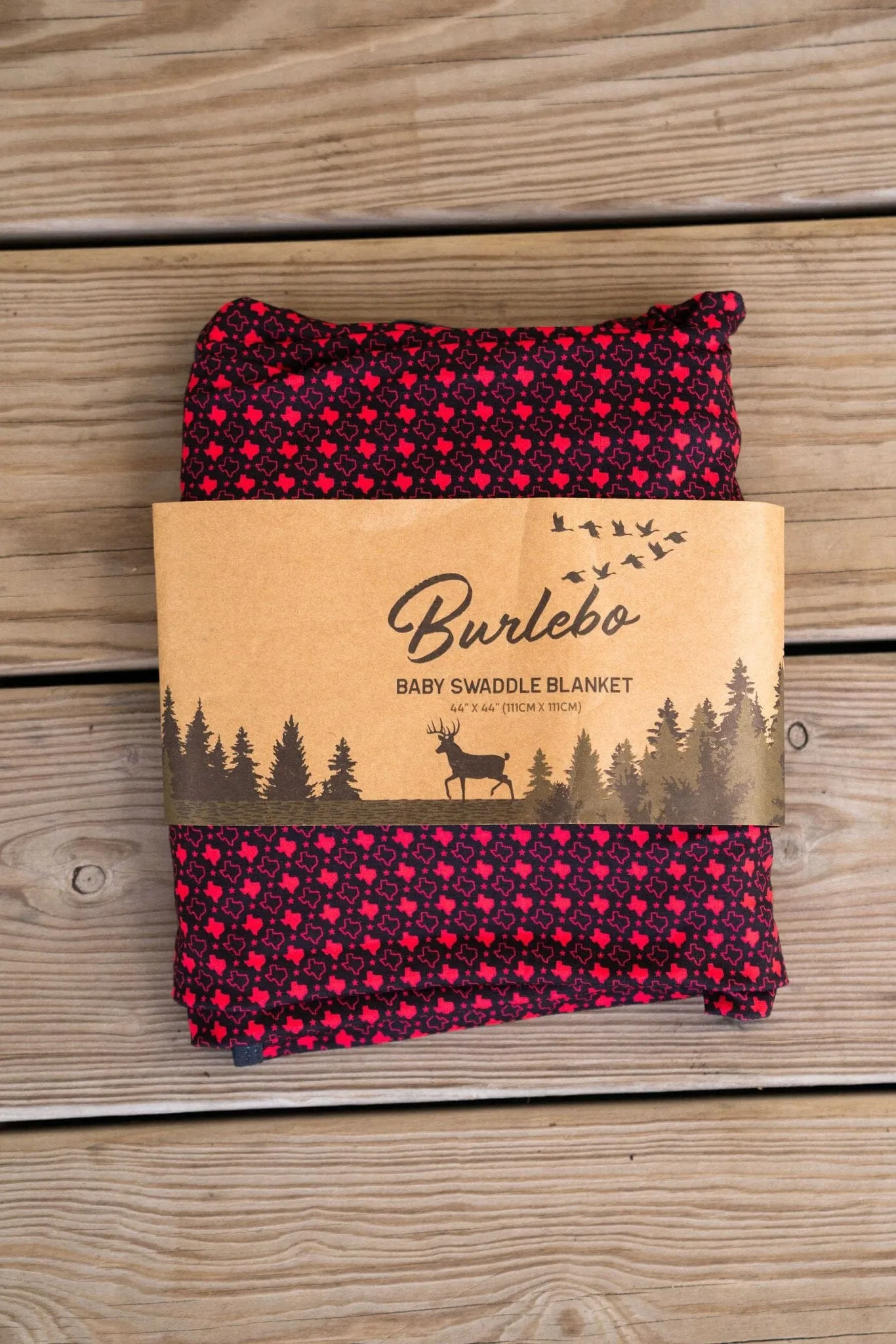 Baby Swaddle - Texas - Black & Red