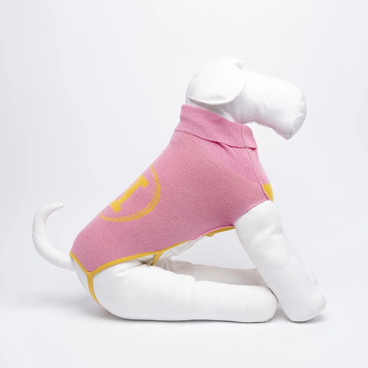 Bespoke Dog Sweater Yellow/Pink Cashmere