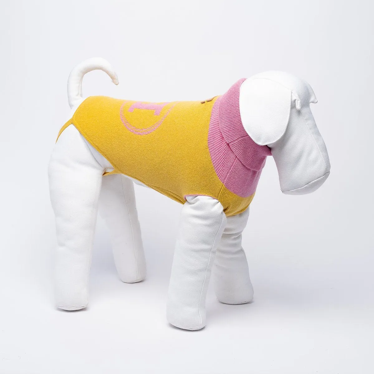 Bespoke Dog Sweater Yellow/Pink Cashmere