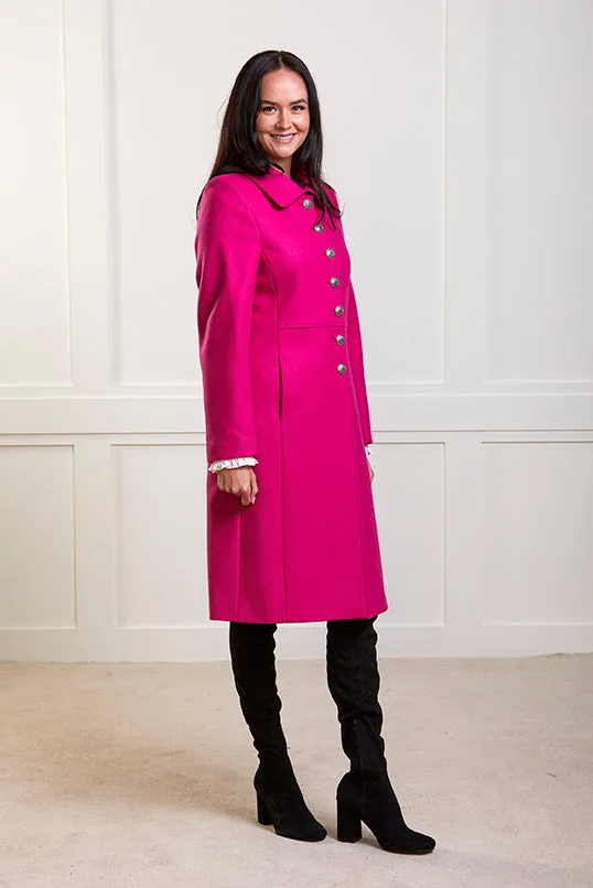 Brompton Pure British Wool Coat - Pink - 25% OFF