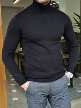 Buy Black Slim Fit Turtleneck Wool Sweater by GentWith | Free Shipping