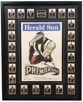 COLLINGWOOD 2010 PREMIERS HERALD SUN MARK KNIGHT OFFICIAL FRAMED