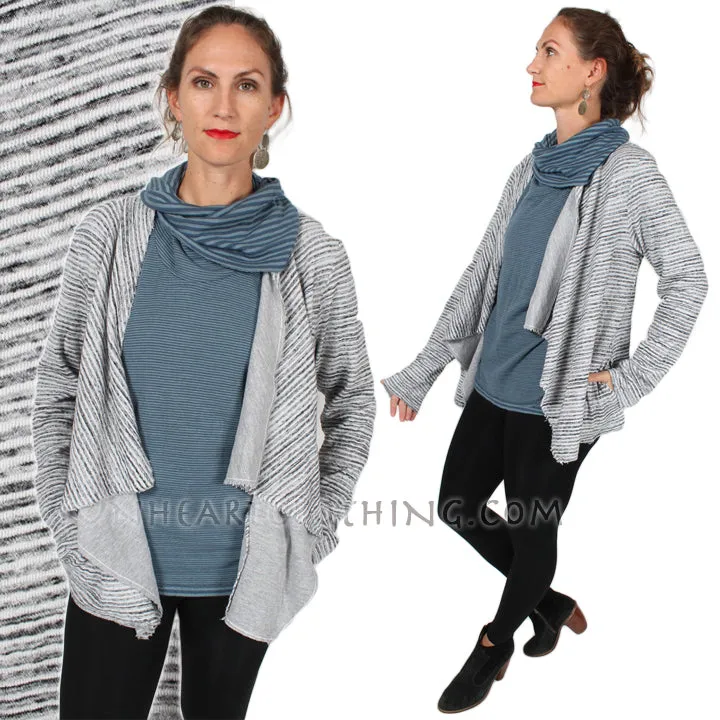 Cut-Loose Waterfall Jacket Made in USA Sophisticated Casual Plus Sml-2x