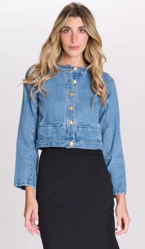 DENIM BUTTON DOWN JACKET