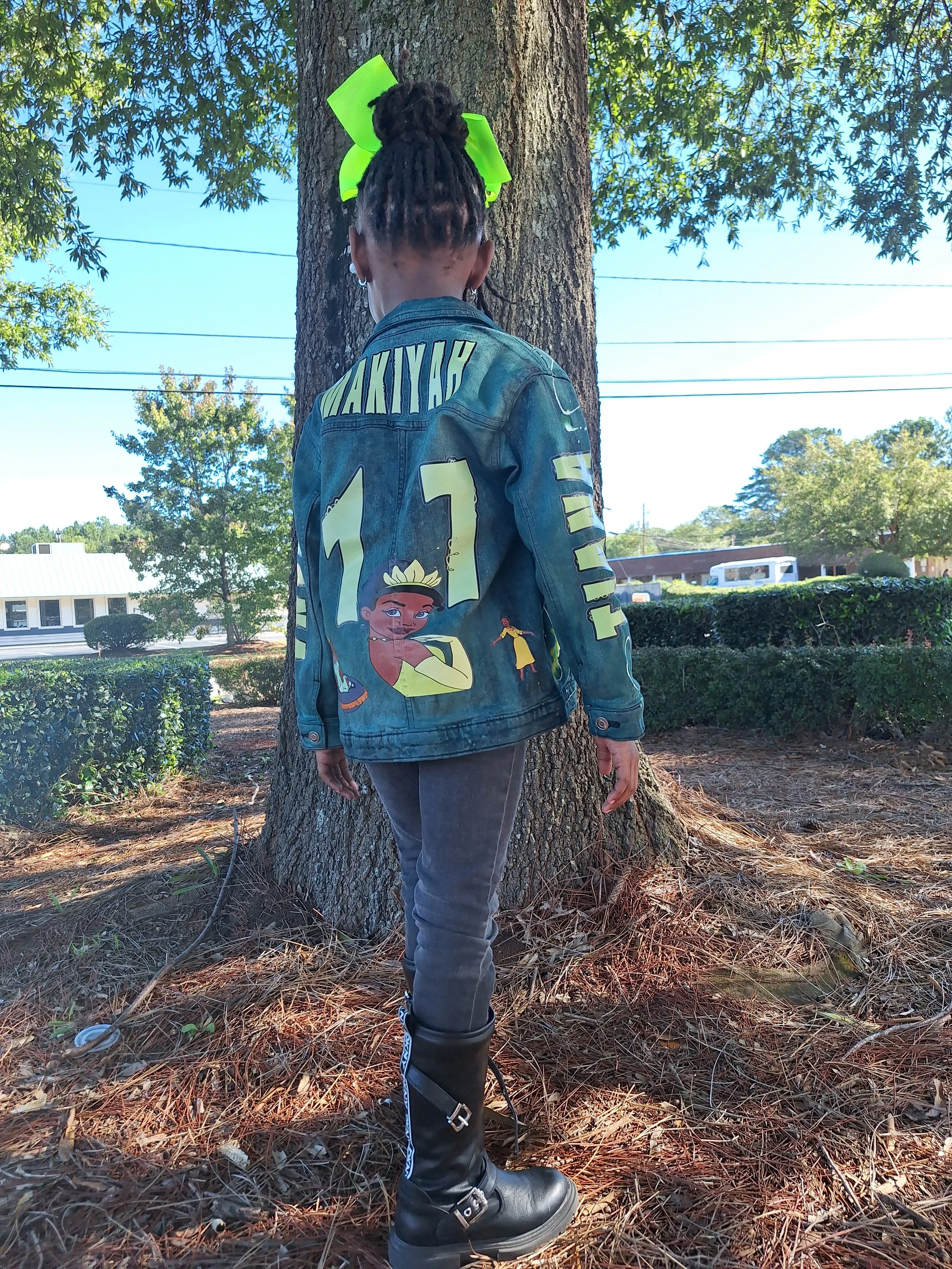 DENIM TYE DYE CUSTOM LETTER JACKET