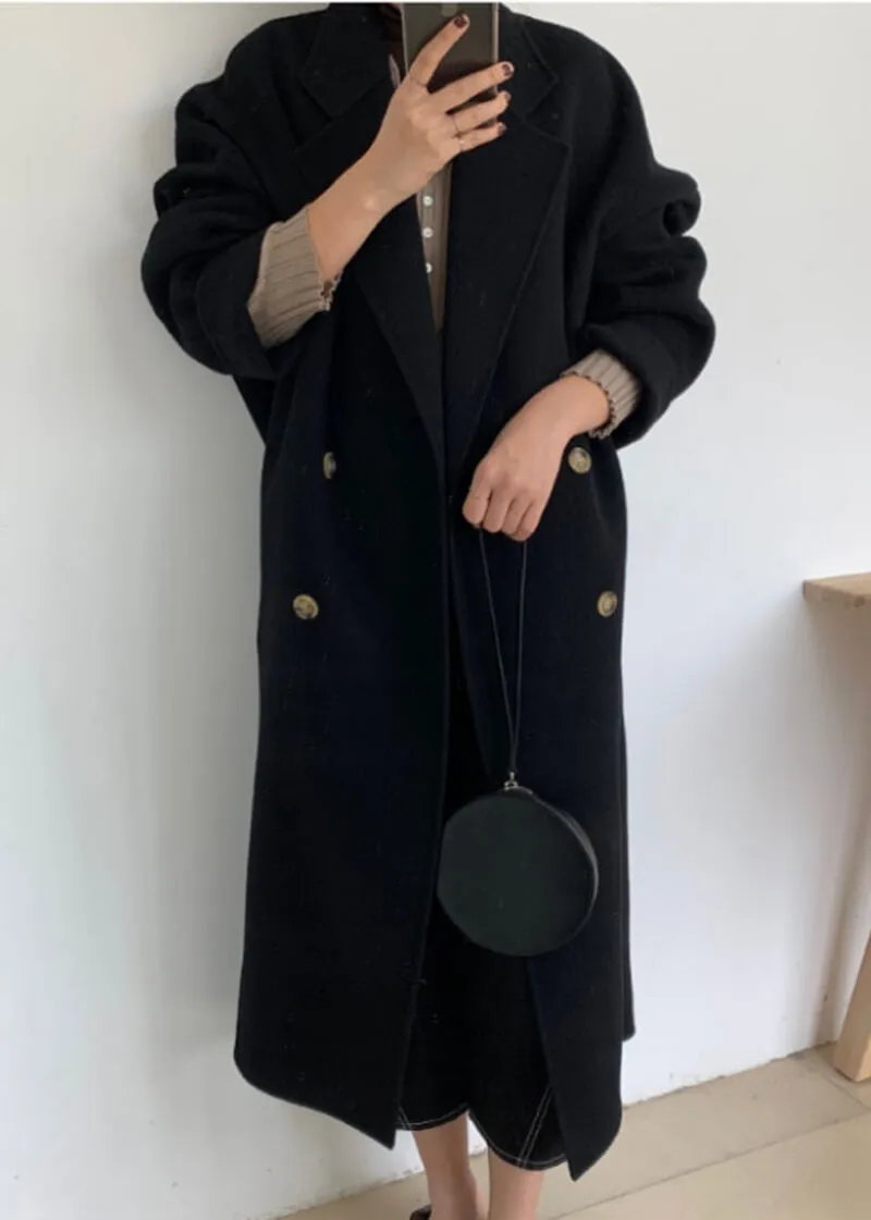 Double Breasted Long Wool Coat