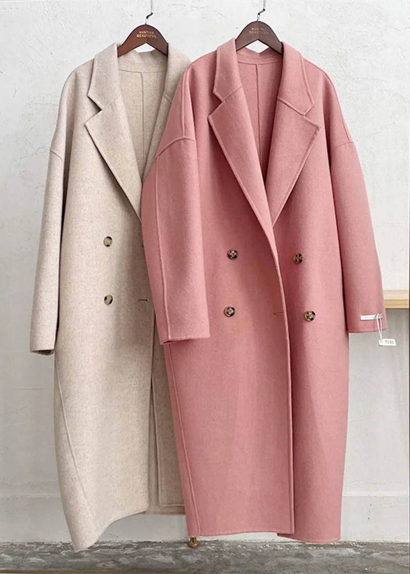 Double Breasted Long Wool Coat