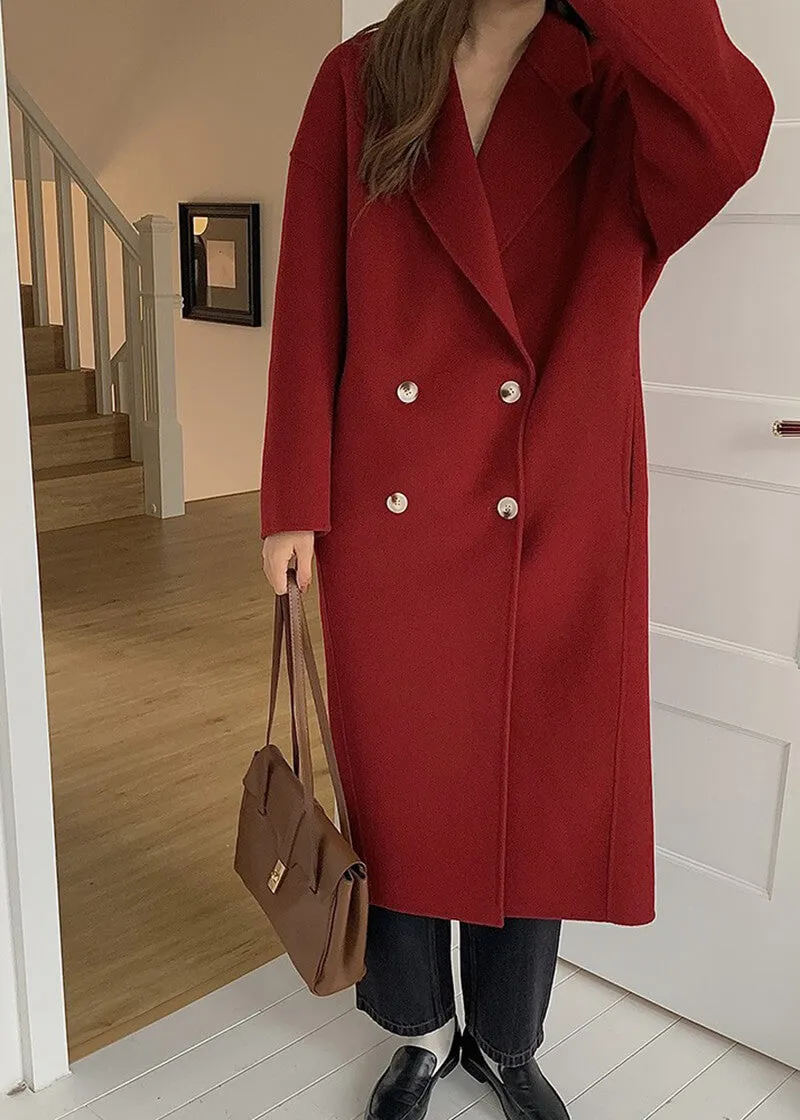 Double Breasted Long Wool Coat