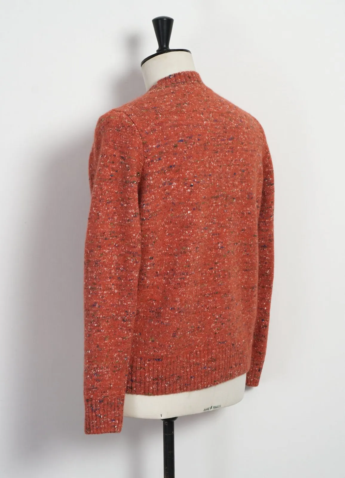 EIVIND | Crew Neck Rib Sweater | Donegal Coral