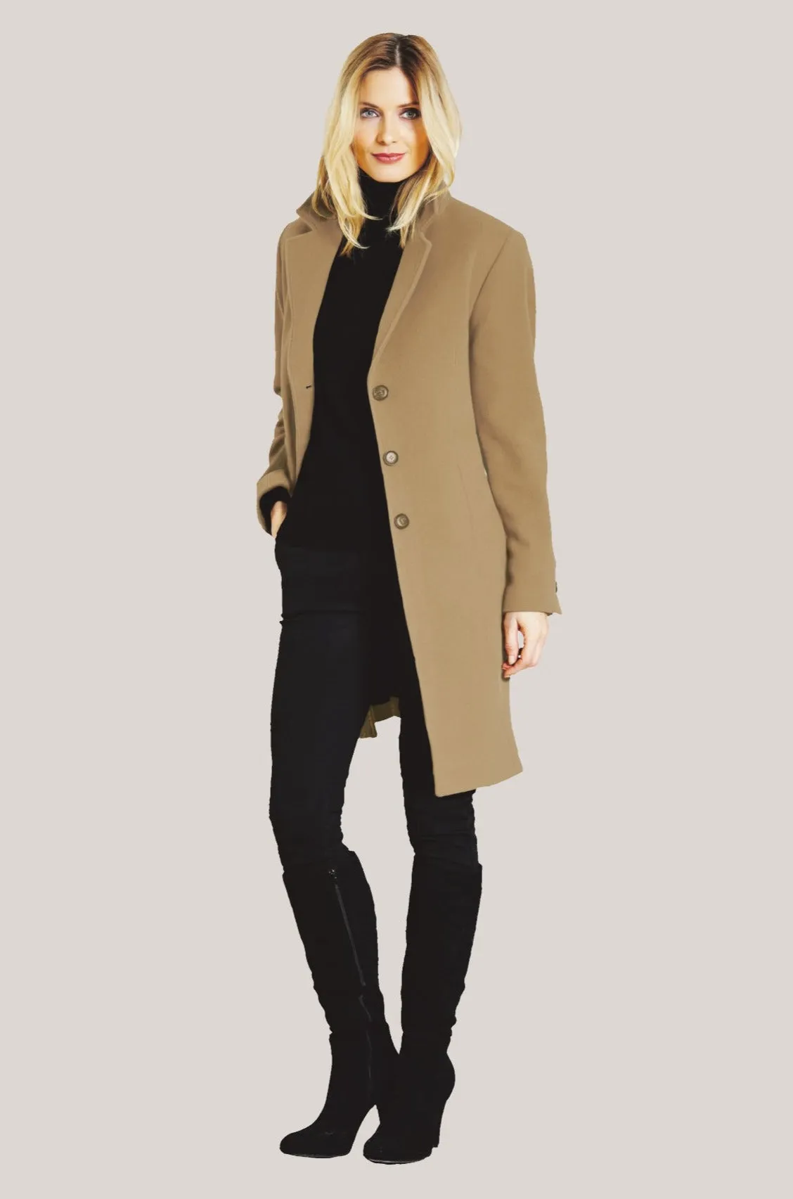 MADISON Wool & Cashmere Coat with Notch Collar 3731