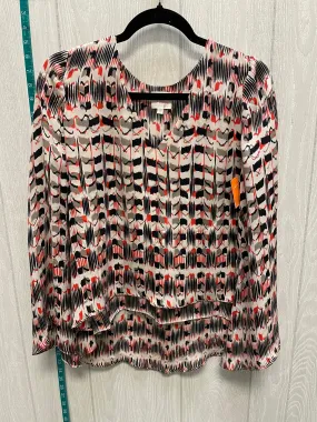 Red Black Blouse Long Sleeve Parker, Size S