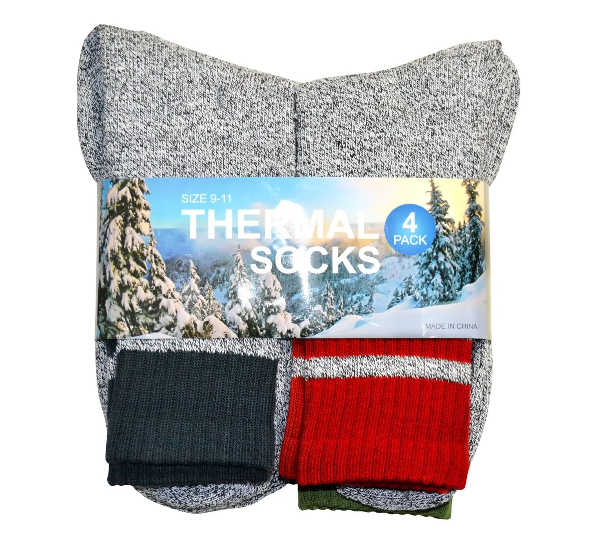 TeeHee Socks Men's Thermal Cotton Crew Colorblock 4-Pack (50763)