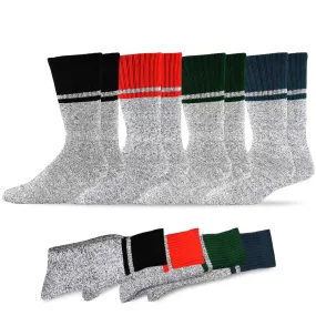 TeeHee Socks Men's Thermal Cotton Crew Colorblock 4-Pack (50763)