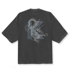 TRIGRAM K DRAGON DROP SHOULDER TEE (SHADOW)