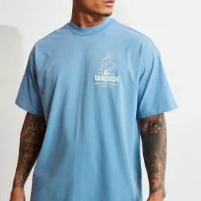 Vanquish TSP Dusty Blue Sword Print Oversized T Shirt