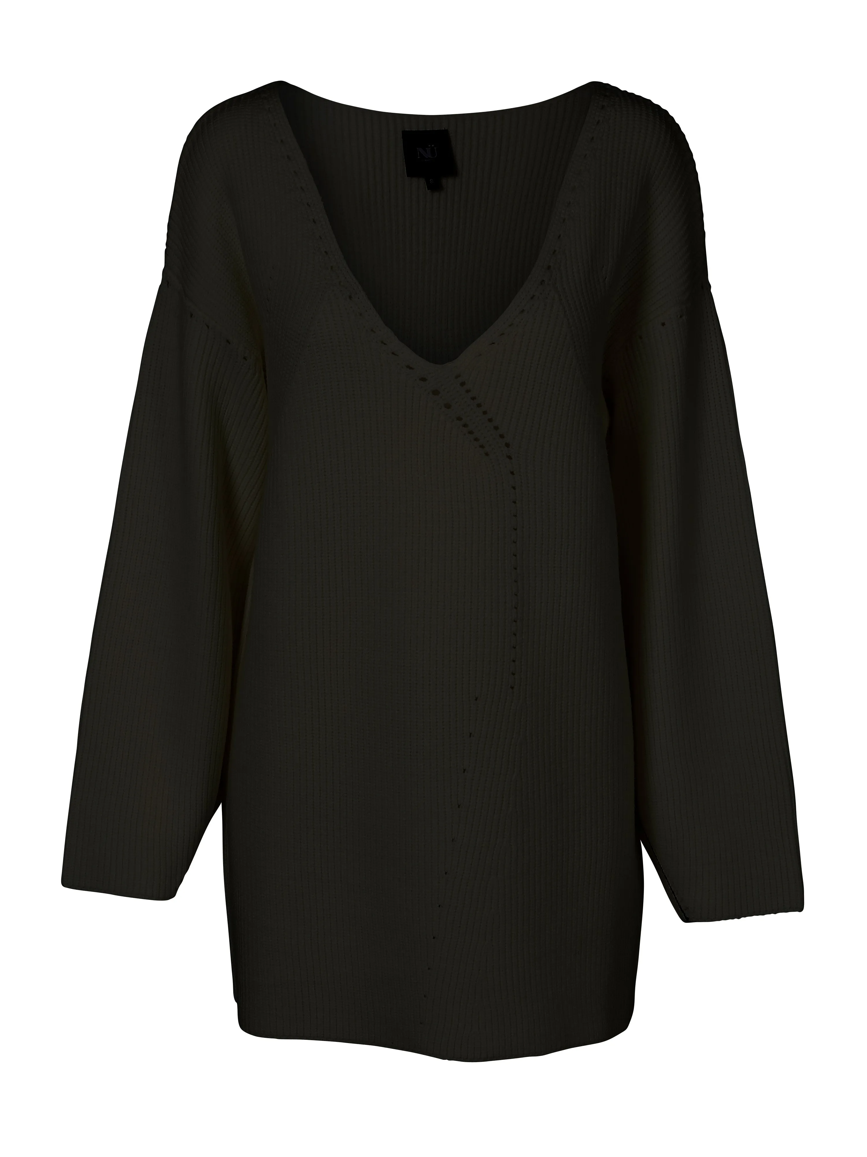 VINCA long knit blouse - Black