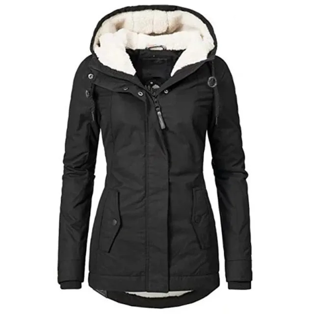 Waterproof Cotton Padded Jacket Hood Warm Winter Coat Long Sleeve Plus Size Parkas S-4Xl Lined Harajuku Femmle Clothing