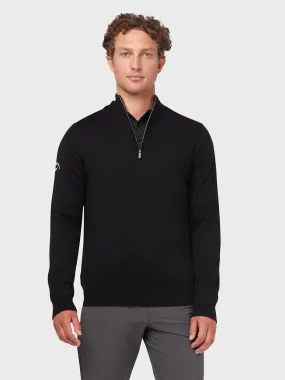 Windstopper Quarter Zipped Sweater In Black Ink