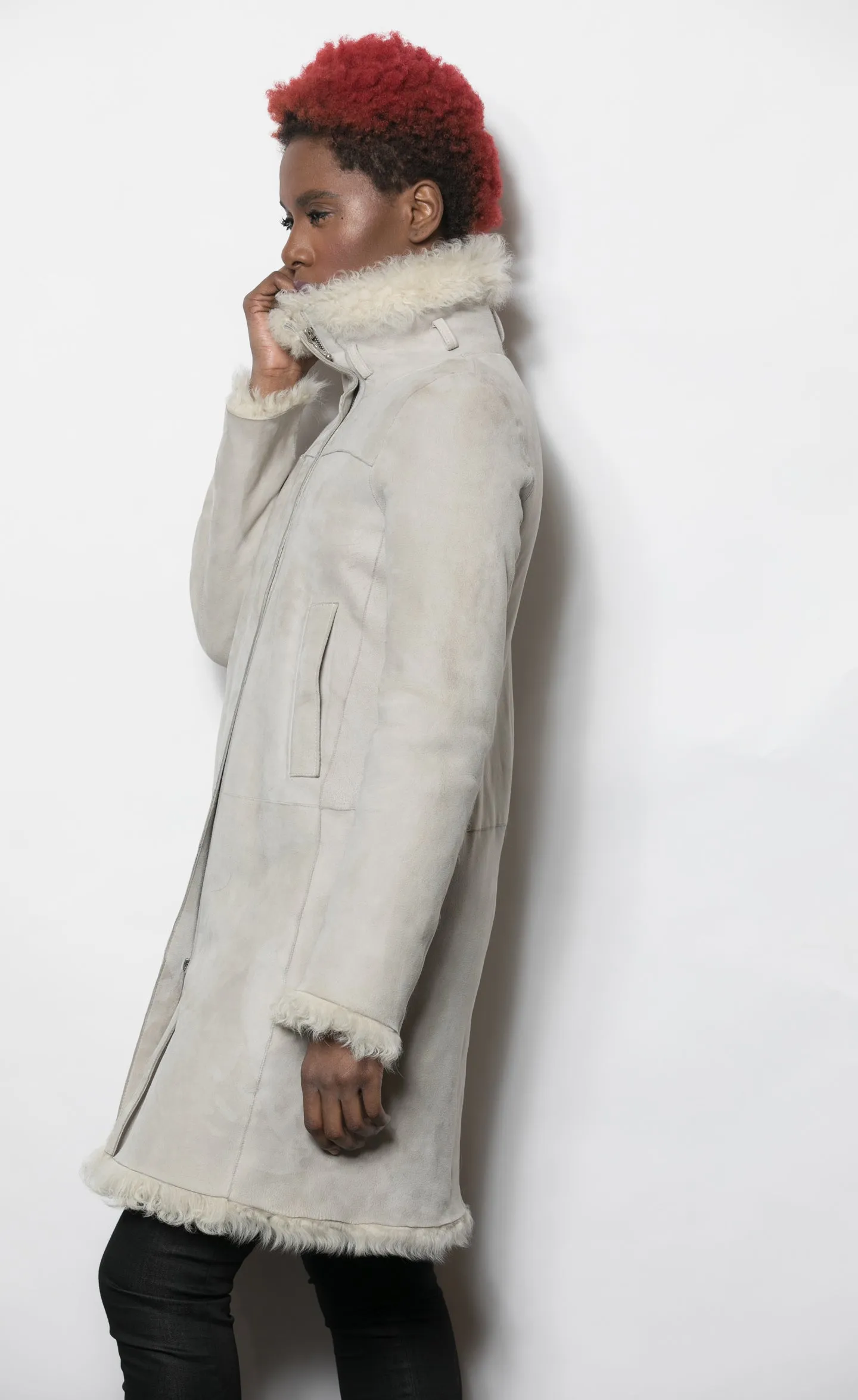 Winter White Shearling with Curly Tuscar